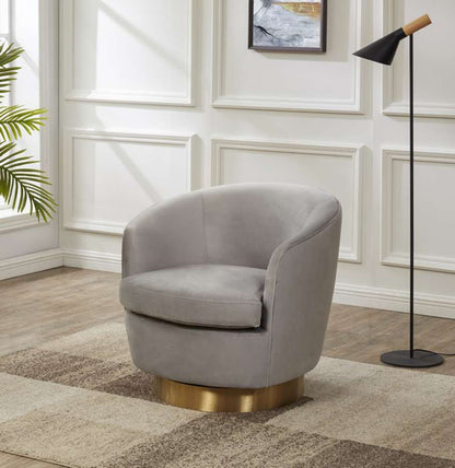 Safavieh - Couture - Annalee Swivel Accent Chair - Light Grey - Gold - SFV4772A veiw 2
