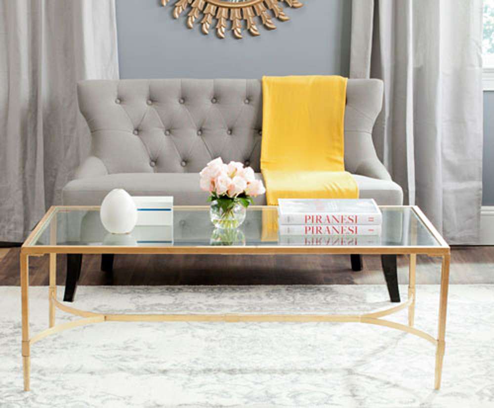 Safavieh - Antwan Coffee Table - Gold - Clear - FOX2547A veiw 2