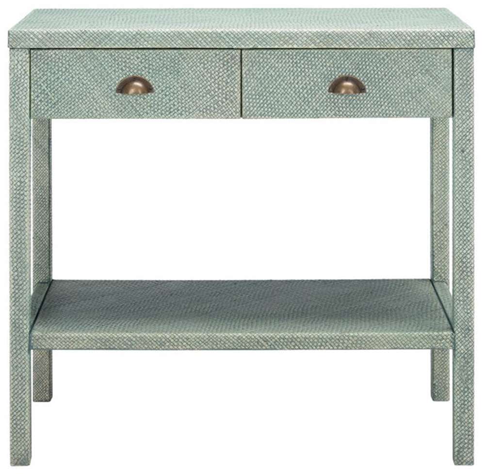 Safavieh - Asa 2 Drw 1 Shlf Console Table - Turquoise - Antique Gold - CNS6602A veiw 1