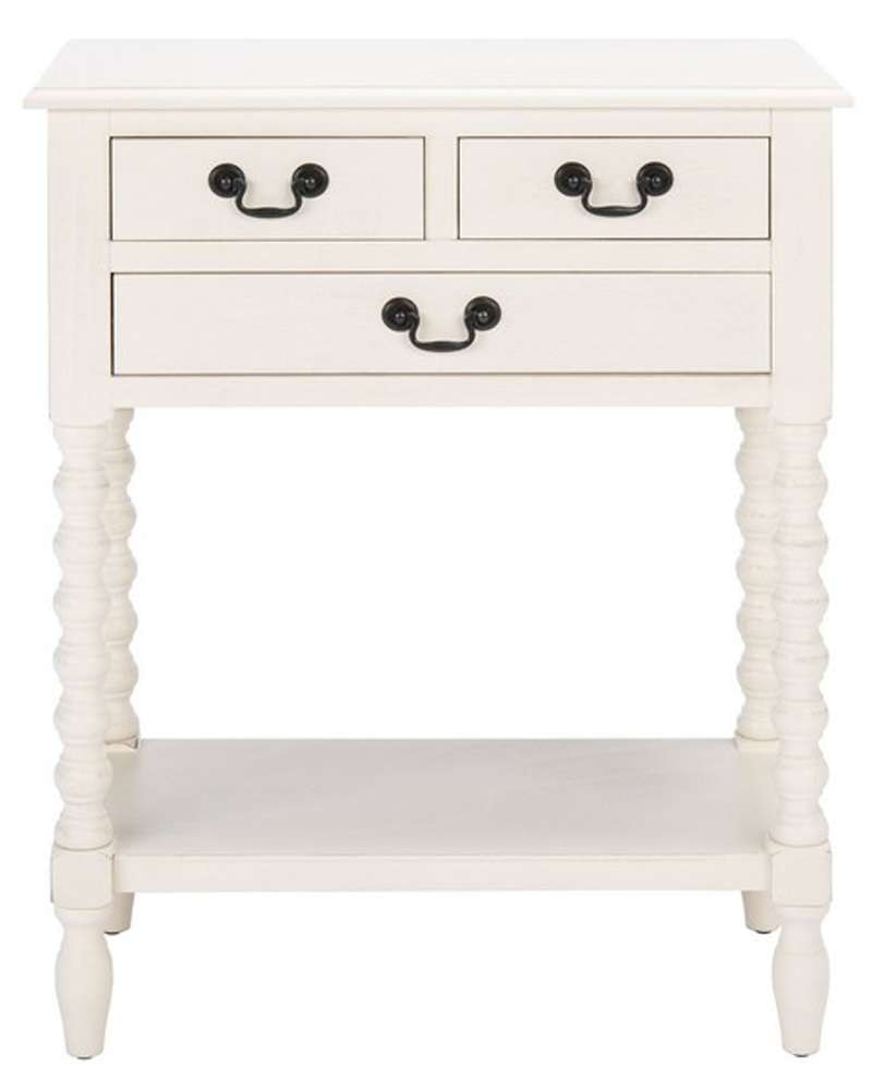Safavieh - Athena 3 Drawer Console Table - Distressed White  - CNS5703A veiw 1