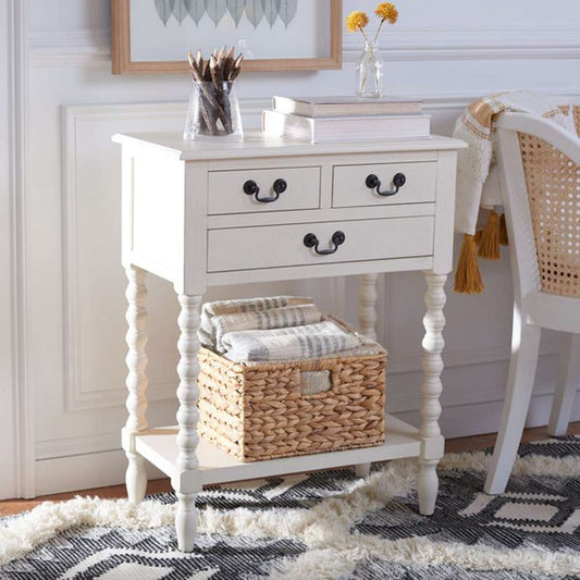 Safavieh - Athena 3 Drawer Console Table - Distressed White  - CNS5703A veiw 2