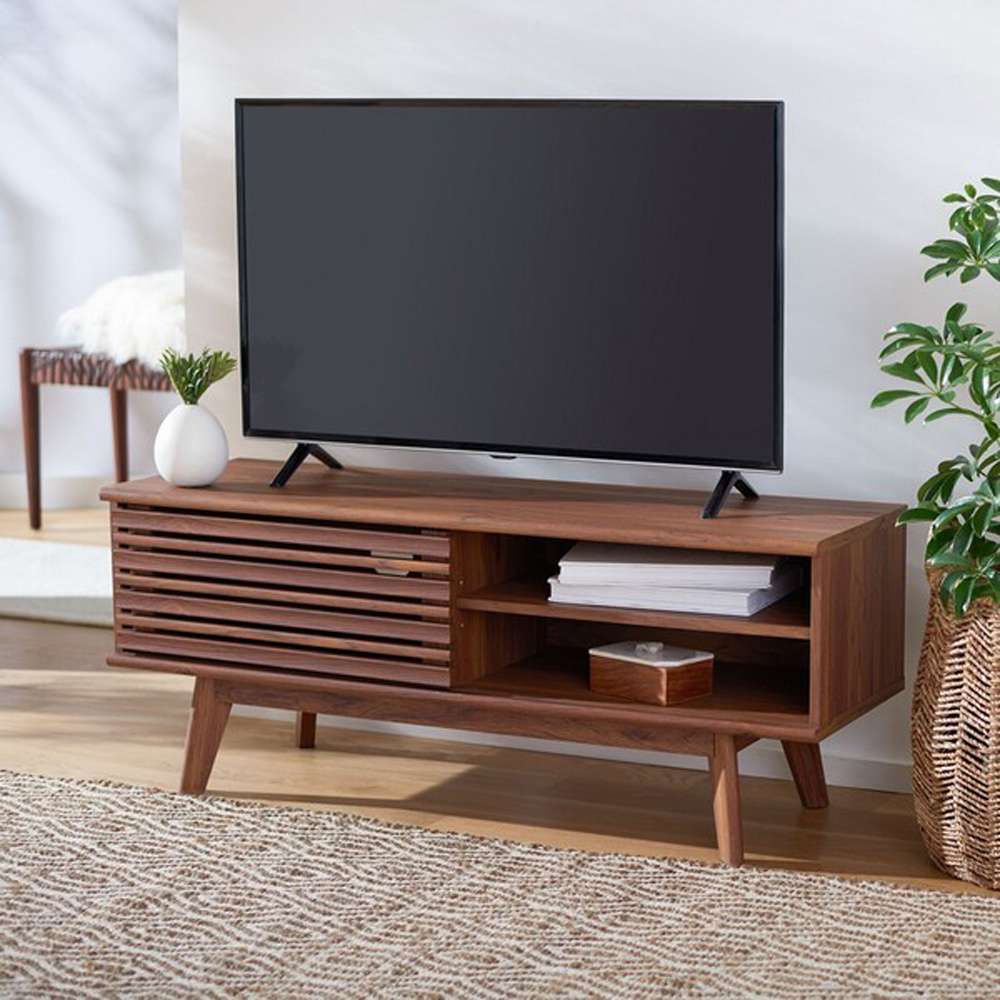 Safavieh - Aurelio 1 Shelf Media Stand - Walnut - MED9600A veiw 2