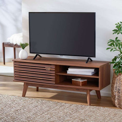 Safavieh - Aurelio 1 Shelf Media Stand - Walnut - MED9600A veiw 2