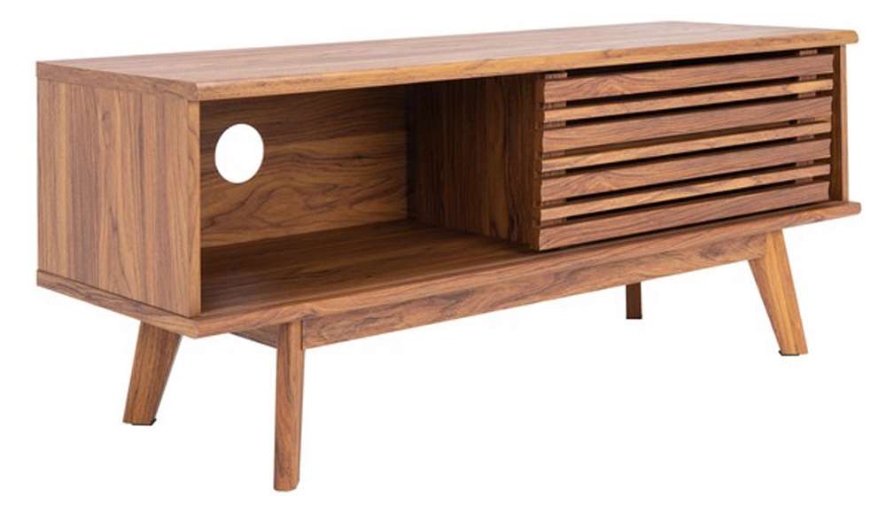 Safavieh - Aurelio 1 Shelf Media Stand - Walnut - MED9600A veiw 4