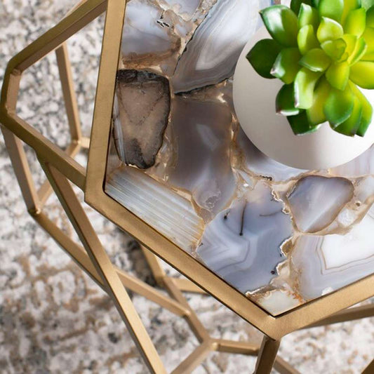 Safavieh - Ava Geometric Accent Table - Multi - Gold - ACC3700A veiw 2
