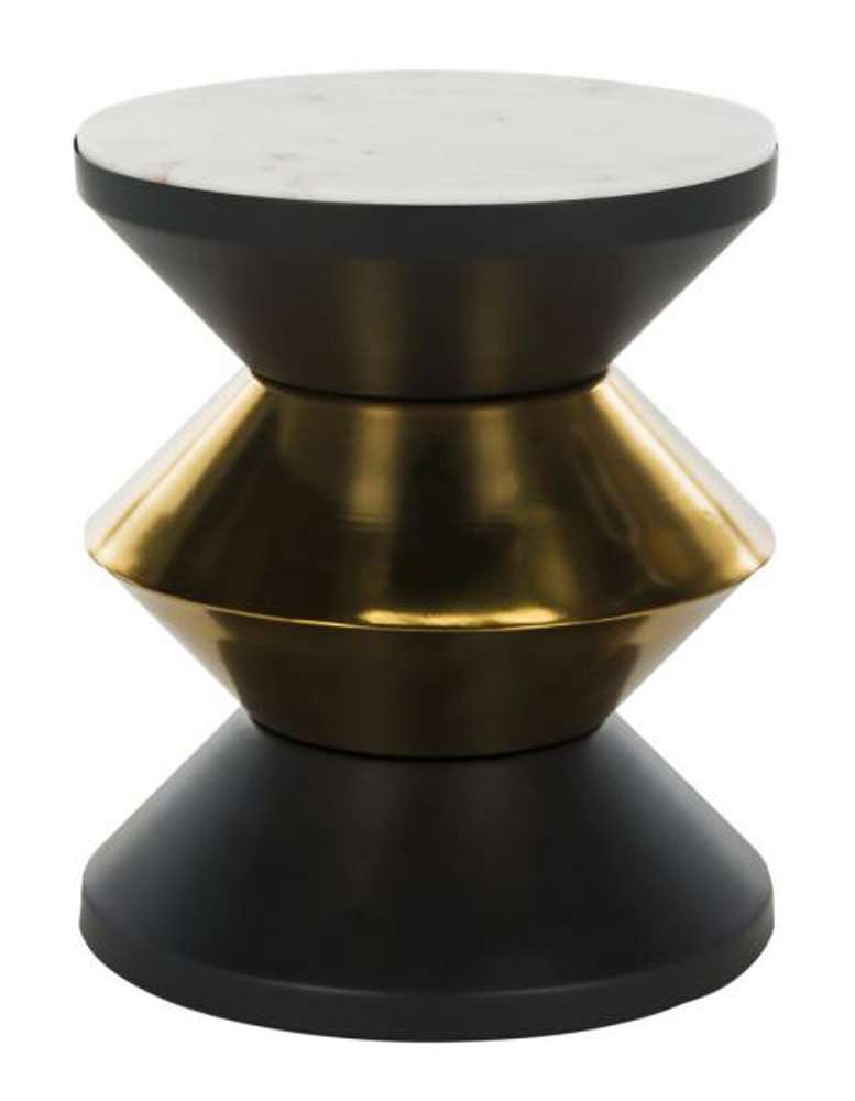 Safavieh - Azizi Stone Top Side Table - Black - Gold - ACC3202A veiw 1