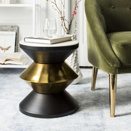 Safavieh - Azizi Stone Top Side Table - Black - Gold - ACC3202A veiw 2