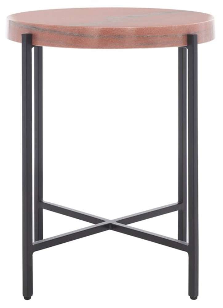 Safavieh - Azula Stone Top Accent Table - Burnt Orange - Black - ACC3706A veiw 1