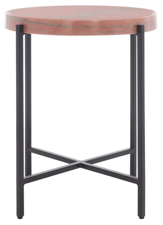 Safavieh - Azula Stone Top Accent Table - Burnt Orange - Black - ACC3706A veiw 1