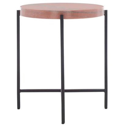 Safavieh - Azula Stone Top Accent Table - Burnt Orange - Black - ACC3706A veiw 3
