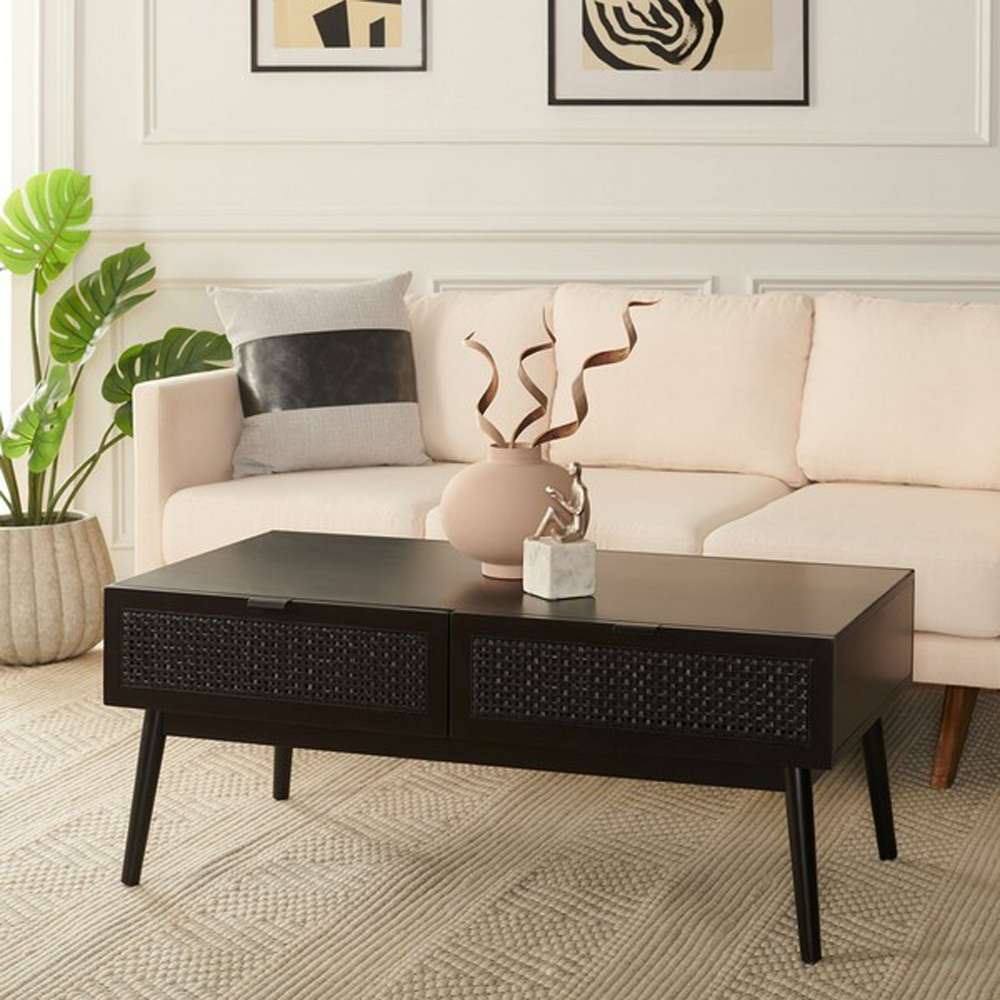 Safavieh - Baisley 2 Drawer Coffee Table - Black - COF5000B veiw 3