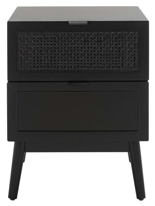 Safavieh - Baisley 2Drw Rattan Night Stand - Black - NST5003B veiw 1