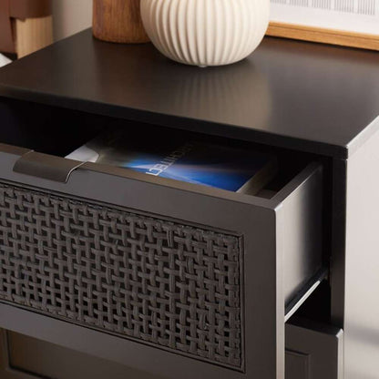 Safavieh - Baisley 2Drw Rattan Night Stand - Black - NST5003B veiw 2