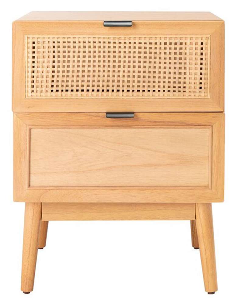 Safavieh - Baisley 2Drw Rattan Night Stand - Natural - NST5003A veiw 1