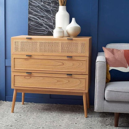 Safavieh - Baisley 3 Drawer Rattan Chest - Natural - CHS5000A veiw 3
