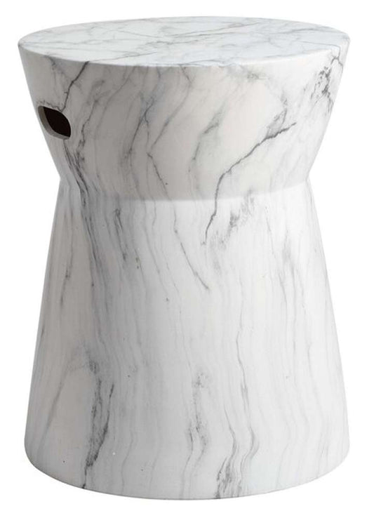 Safavieh - Balboa Marble Garden Stool - White - Black - ACS4569A veiw 1