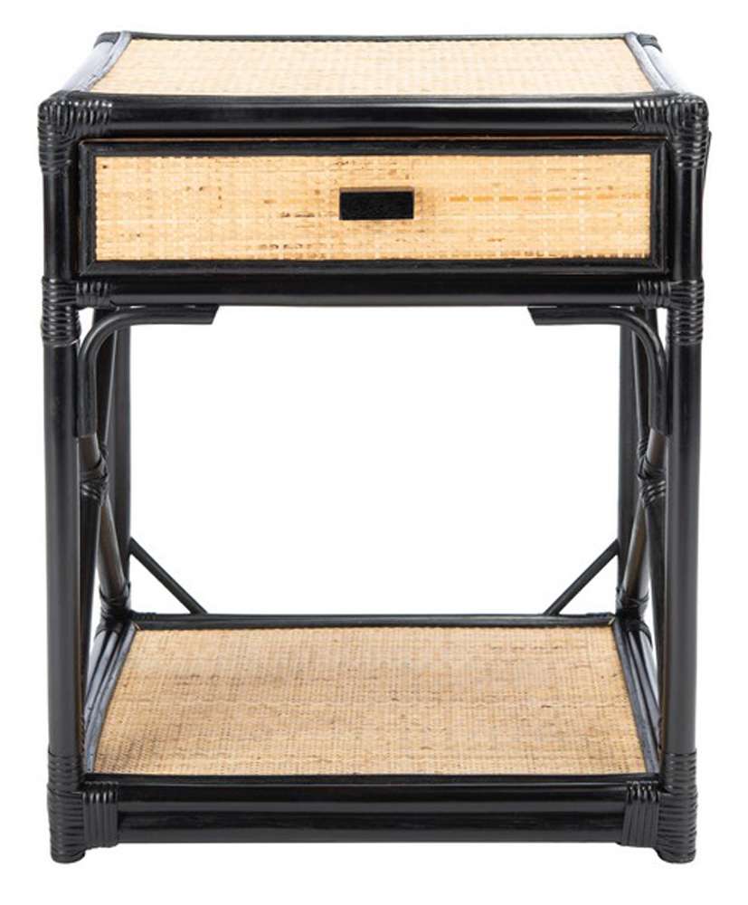 Safavieh - Bali 1 Draw 1 Shelf Nightstand - Black - Natural - NST4001C veiw 1