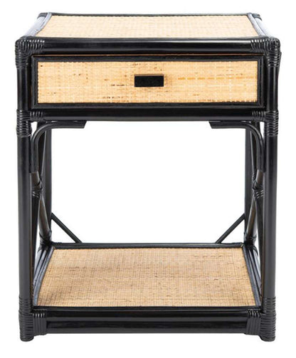 Safavieh - Bali 1 Draw 1 Shelf Nightstand - Black - Natural - NST4001C veiw 1