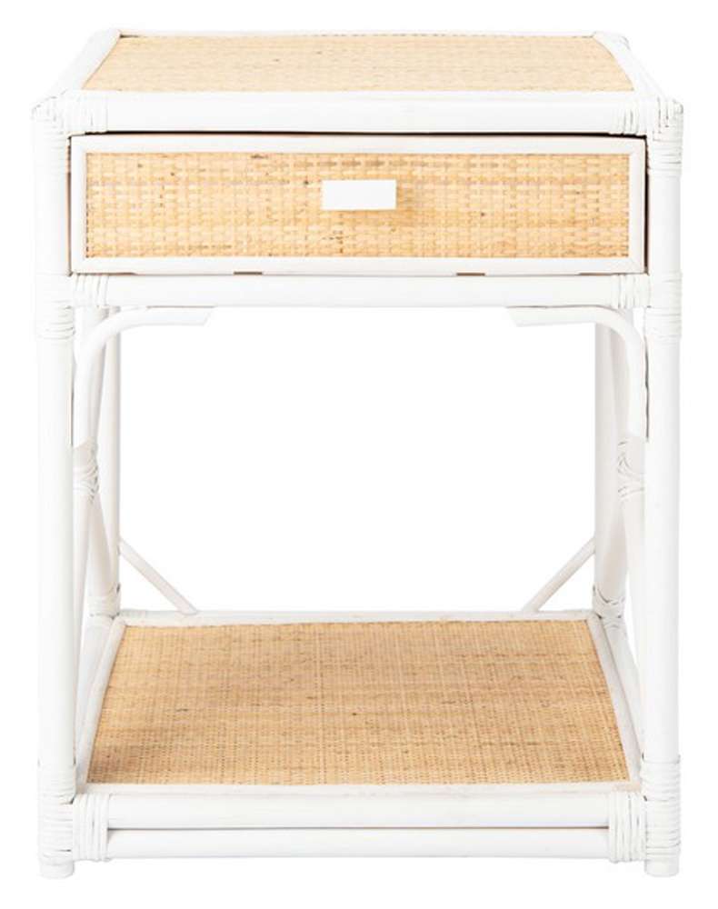 Safavieh - Bali 1 Draw 1 Shelf Nightstand - White - Natural - NST4001B veiw 1