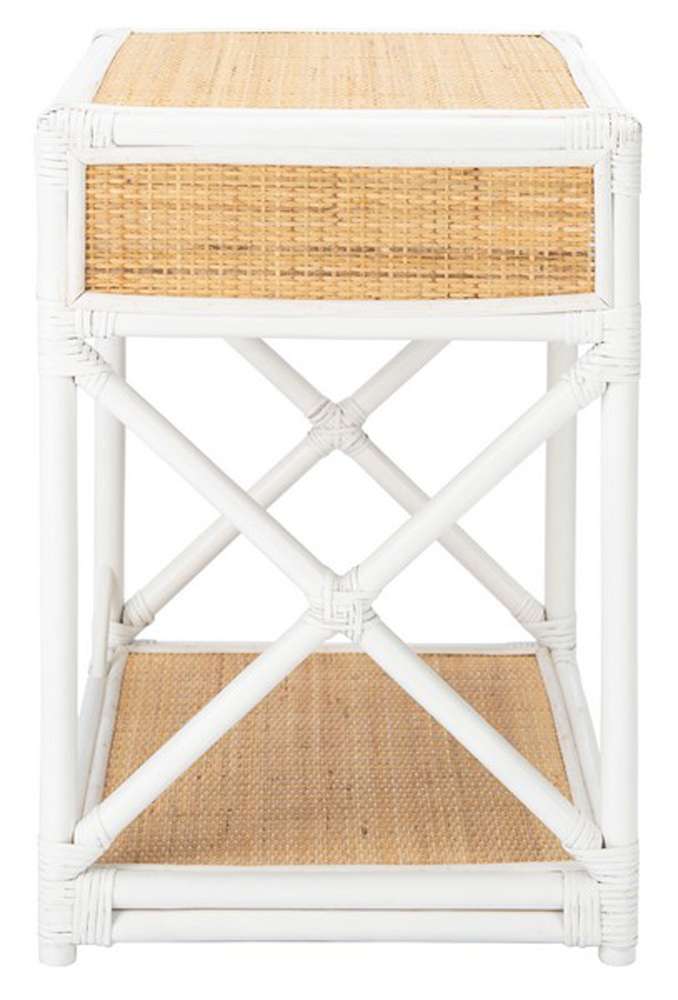 Safavieh - Bali 1 Draw 1 Shelf Nightstand - White - Natural - NST4001B veiw 3