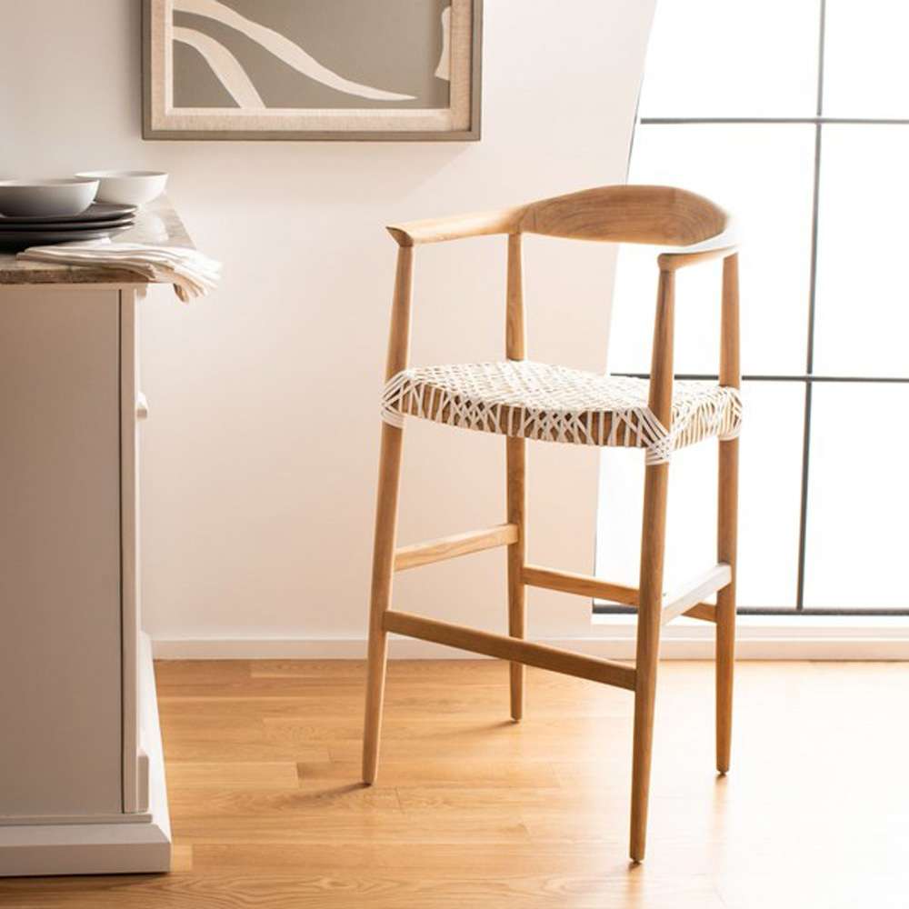 Safavieh - Bandelier Barstool - Natural - White - BST1005A veiw 2