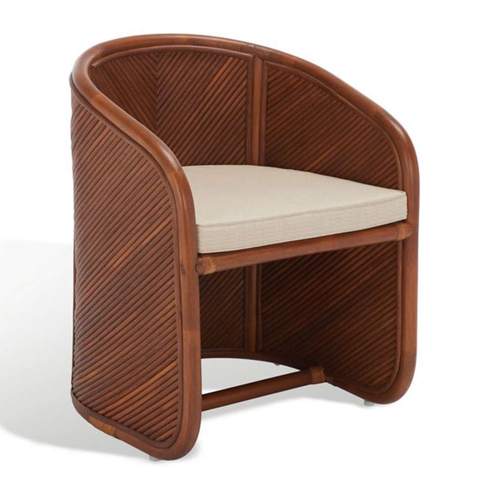 Safavieh - Couture - Barnette Rattan Pole Accent Chair - Amber - Beige - CWK2005A veiw 4
