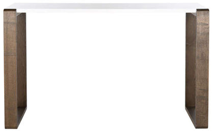 Safavieh - Bartholomew Console Table - White - Dark Brown - FOX4209A veiw 1