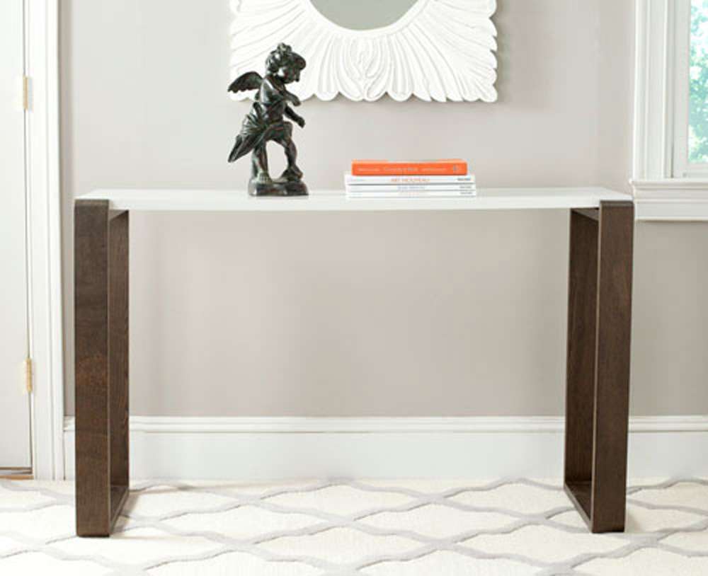 Safavieh - Bartholomew Console Table - White - Dark Brown - FOX4209A veiw 2
