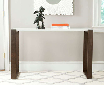 Safavieh - Bartholomew Console Table - White - Dark Brown - FOX4209A veiw 2