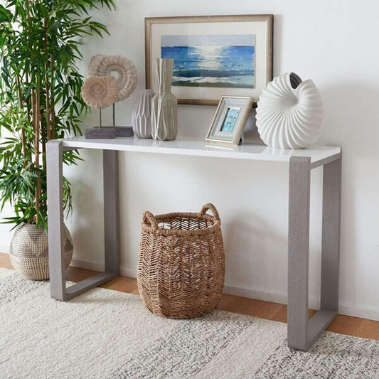 Safavieh - Bartholomew Console Table - White - Grey - FOX4209B veiw 2