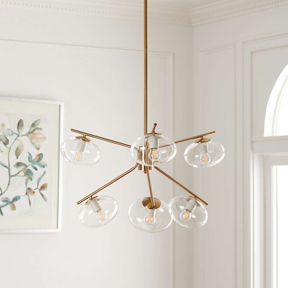 Safavieh - Bartoli 6Lt 25in Chandelier - Brass - CHA7009A veiw 1
