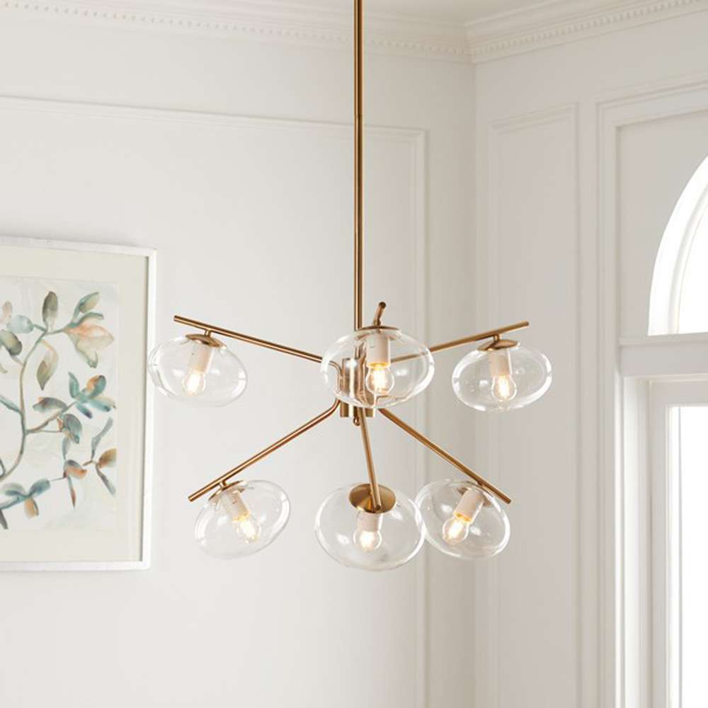 Safavieh - Bartoli 6Lt 25in Chandelier - Brass - CHA7009A veiw 2