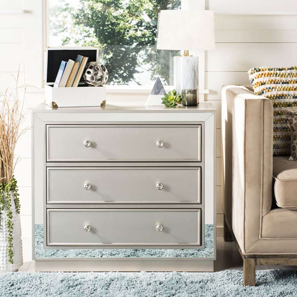 Safavieh - Basie 3 Drawer Chest - Champagne - Mirror - CHS6414A veiw 2