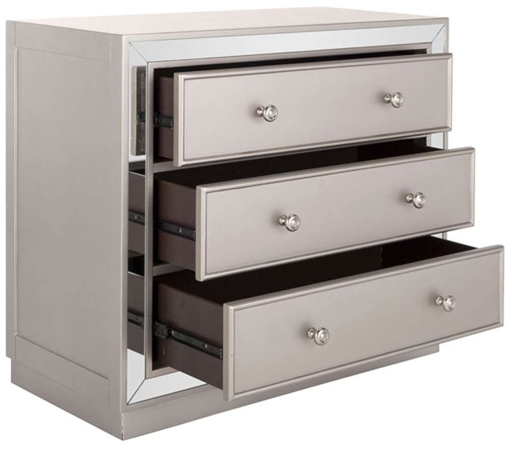 Safavieh - Basie 3 Drawer Chest - Champagne - Mirror - CHS6414A veiw 3