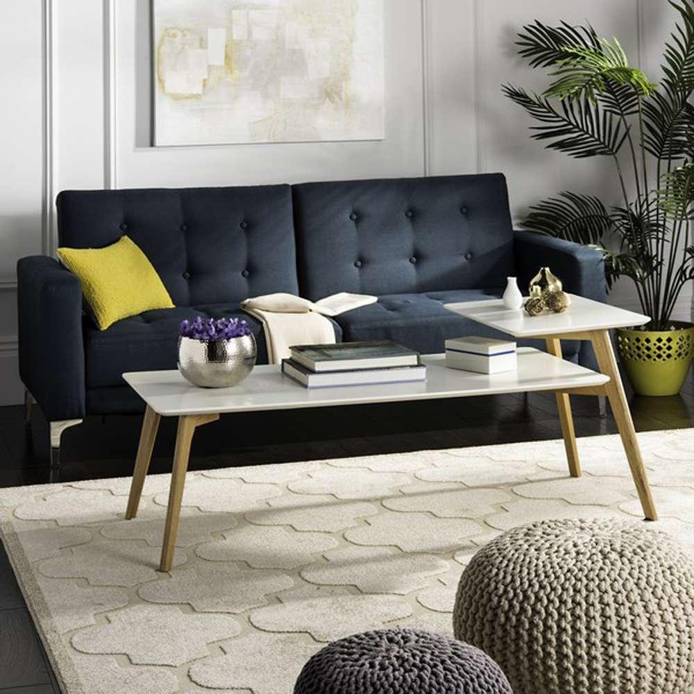 Safavieh - Basil 2 Tier Coffee Table - White - Oak - FOX8200A veiw 2