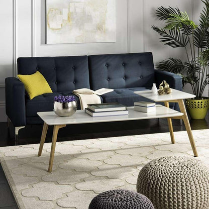 Safavieh - Basil 2 Tier Coffee Table - White - Oak - FOX8200A veiw 2