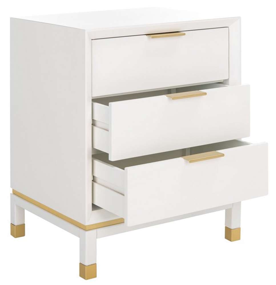 Safavieh - Baskin 3 Drawer Accent Table - White - ACC6605A veiw 4
