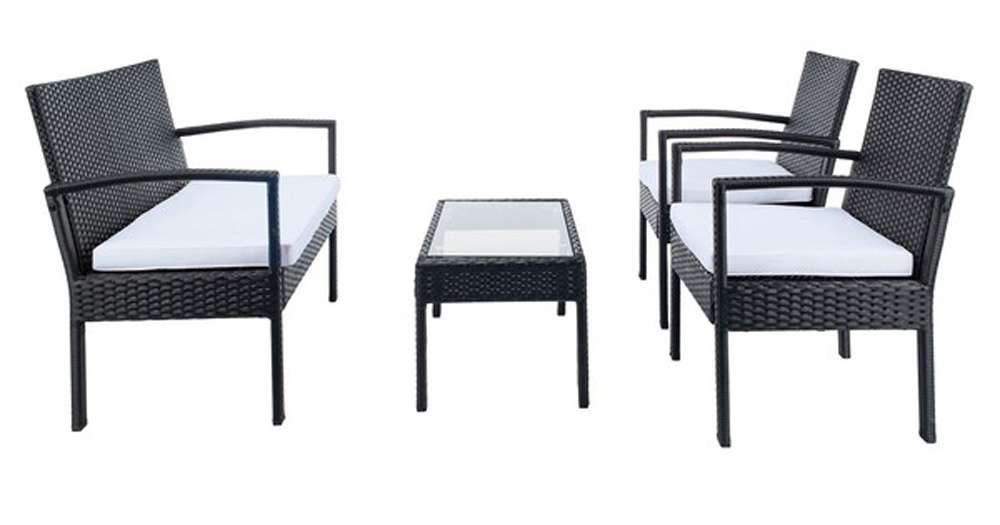 Safavieh - Bassey 4Pc Living Set - Black - Beige - PAT7507A veiw 2