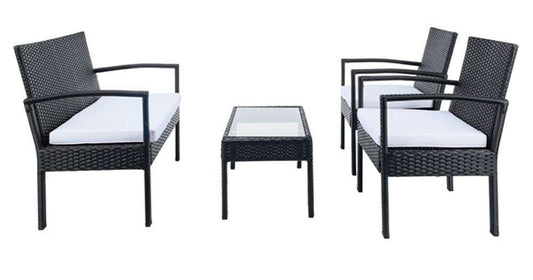 Safavieh - Bassey 4Pc Living Set - Black - Beige - PAT7507A veiw 2
