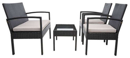 Safavieh - Bassey 4Pc Living Set - Black - Light Grey - PAT7507E veiw 2
