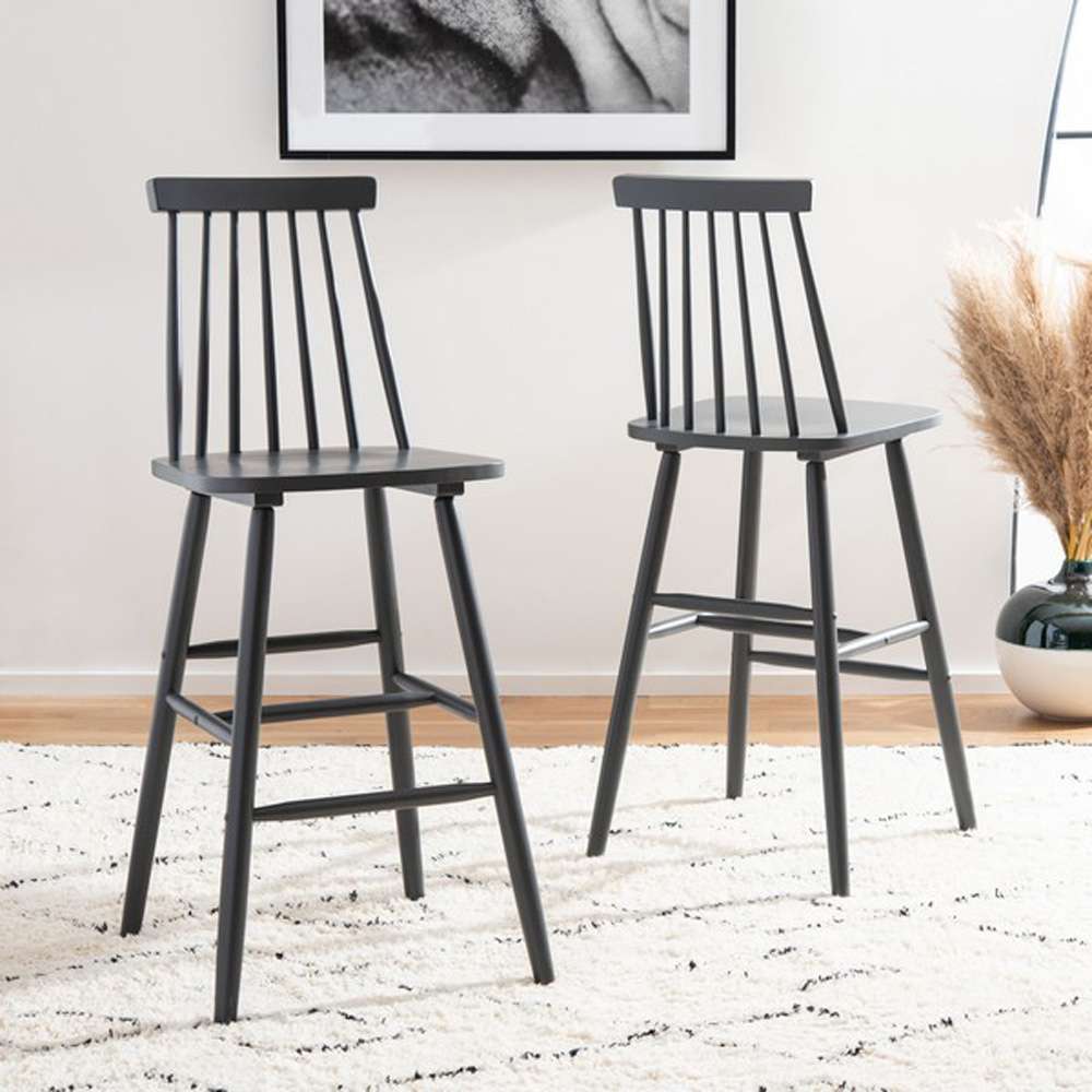 Safavieh - Beaufort Bar Stool - Grey  (Set of 2) - BST8500D-SET2 veiw 2