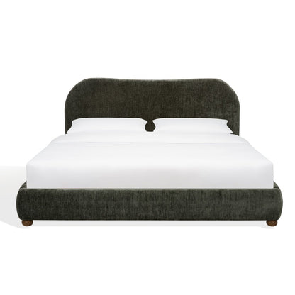 Safavieh - Beccarose Chenille King Bed / Dark Green / Walnut - SFV4811H-K-2BX view 1