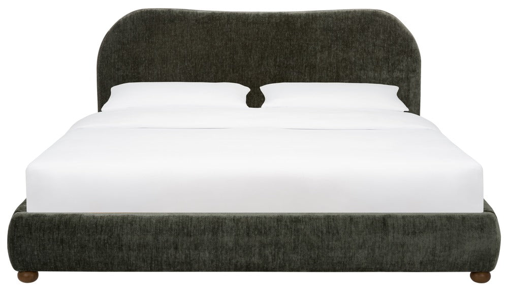Safavieh - Beccarose Chenille King Bed / Dark Green / Walnut - SFV4811H-K-2BX view 2