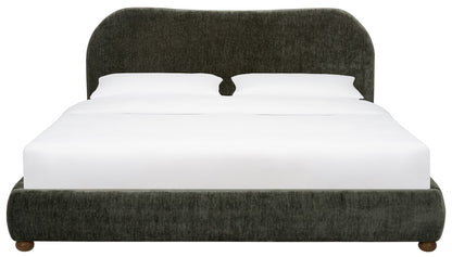 Safavieh - Beccarose Chenille King Bed / Dark Green / Walnut - SFV4811H-K-2BX view 2