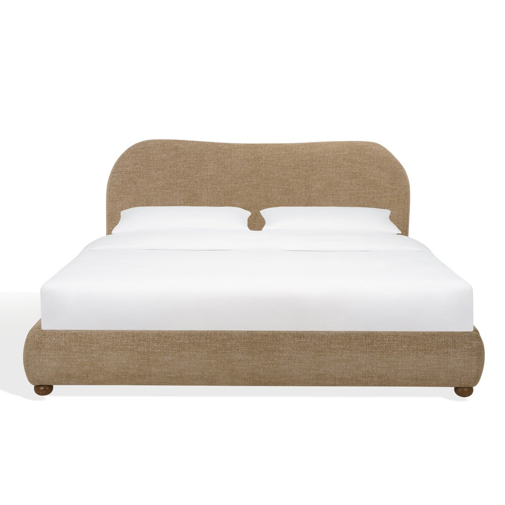Safavieh - Beccarose Chenille King Bed / Light Brown / Walnut - SFV4811G-K-2BX view 1