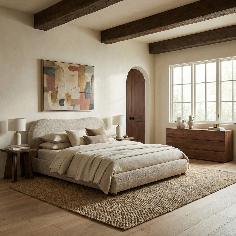 Safavieh - Beccarose Chenille King Bed / Light Brown / Walnut - SFV4811G-K-2BX view 3