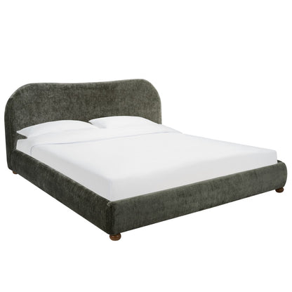 Safavieh - Beccarose Chenille Queen Bed / Dark Green / Walnut - SFV4811H-Q-2BX view 4