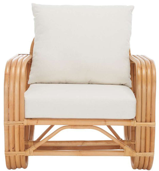Safavieh - Beia Accent Chair W/ Cushion - White - Natural - ACH6521A veiw 1
