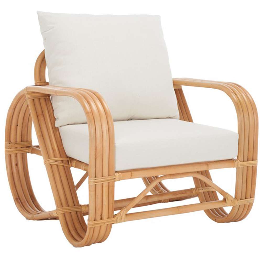 Safavieh - Beia Accent Chair W/ Cushion - White - Natural - ACH6521A veiw 2