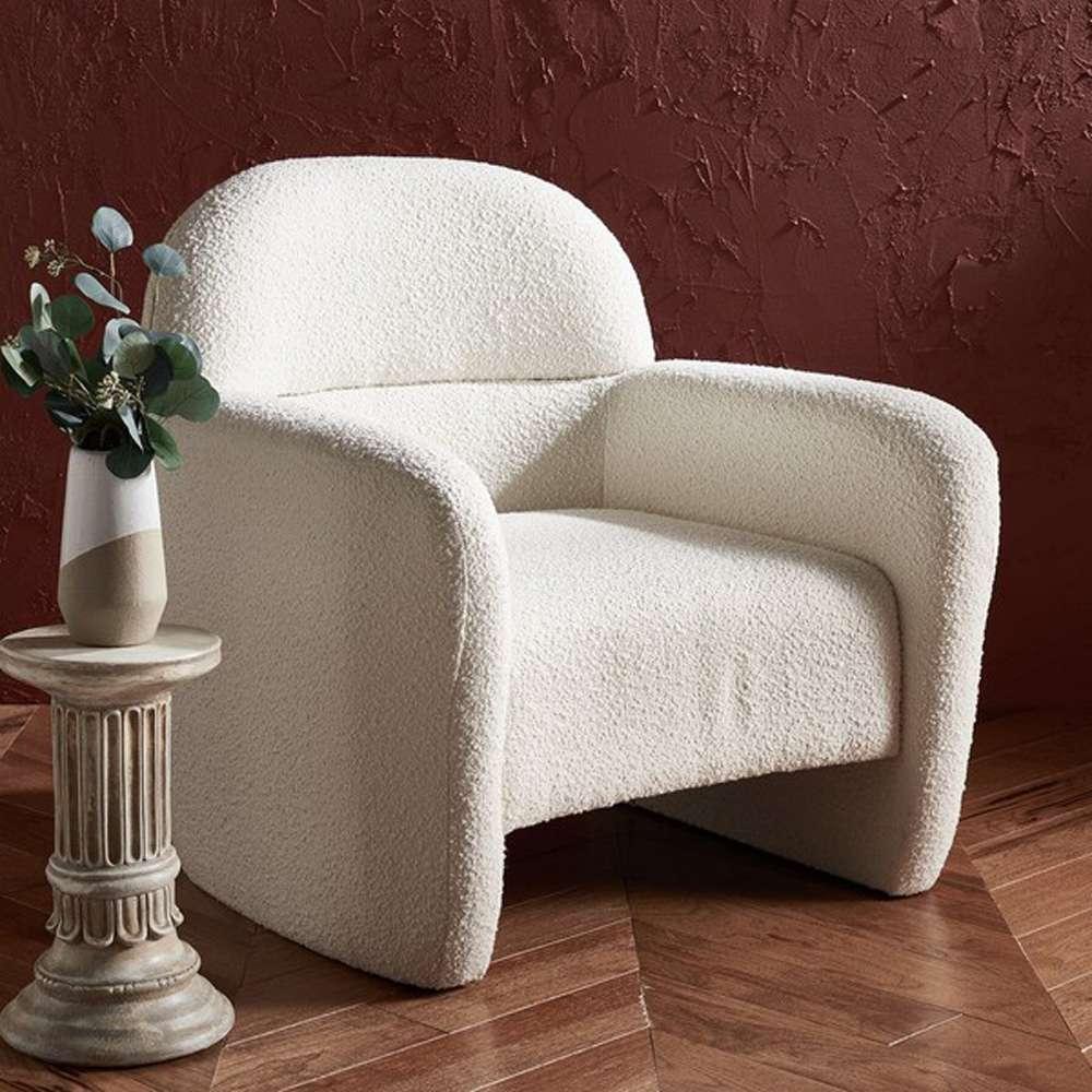Safavieh - Couture - Bellamaria Boucle Accent Chair - Ivory - SFV5047A veiw 2